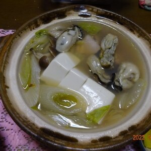 豆腐＆野菜＆牡蠣のお鍋